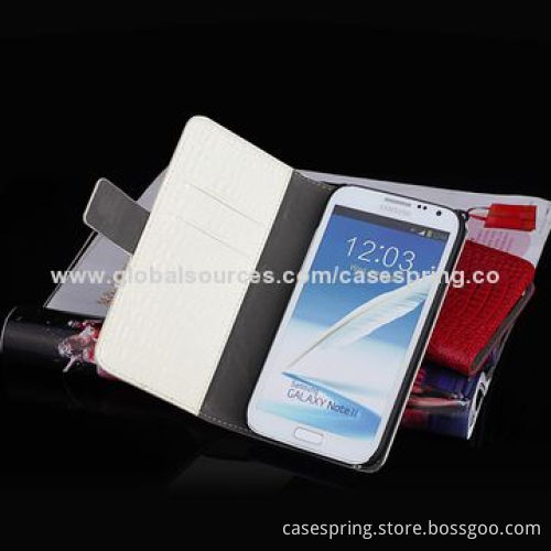 New products luxury wallet crocodile leather case for Samsung Galaxy Note II